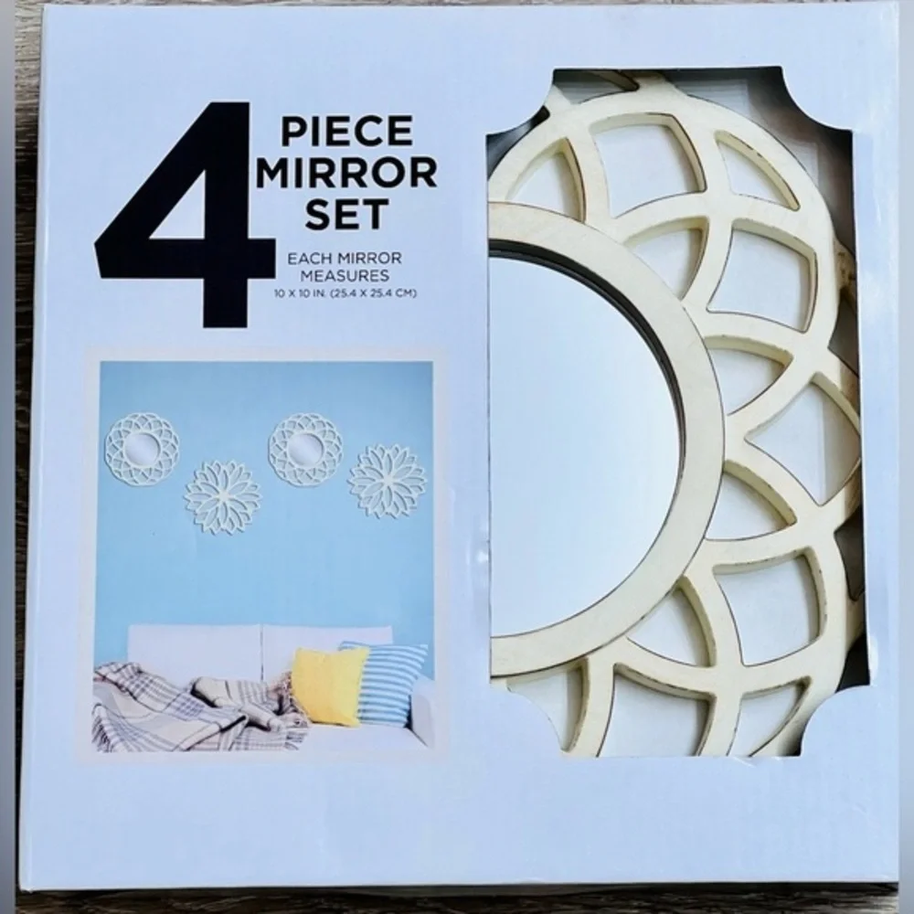 Dorm room 4‎ Piece BOHO Mirror Set size 10x10 each NIB